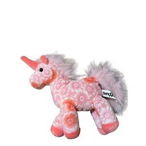 Toys R Us Pink Unicorn Plush Stuffed Animal Toy 11" Floral